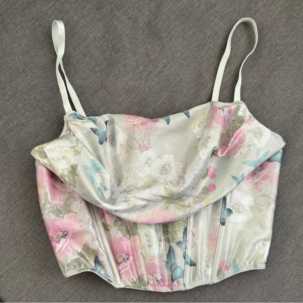 Victoria's Secret Floral Satin Crop Top